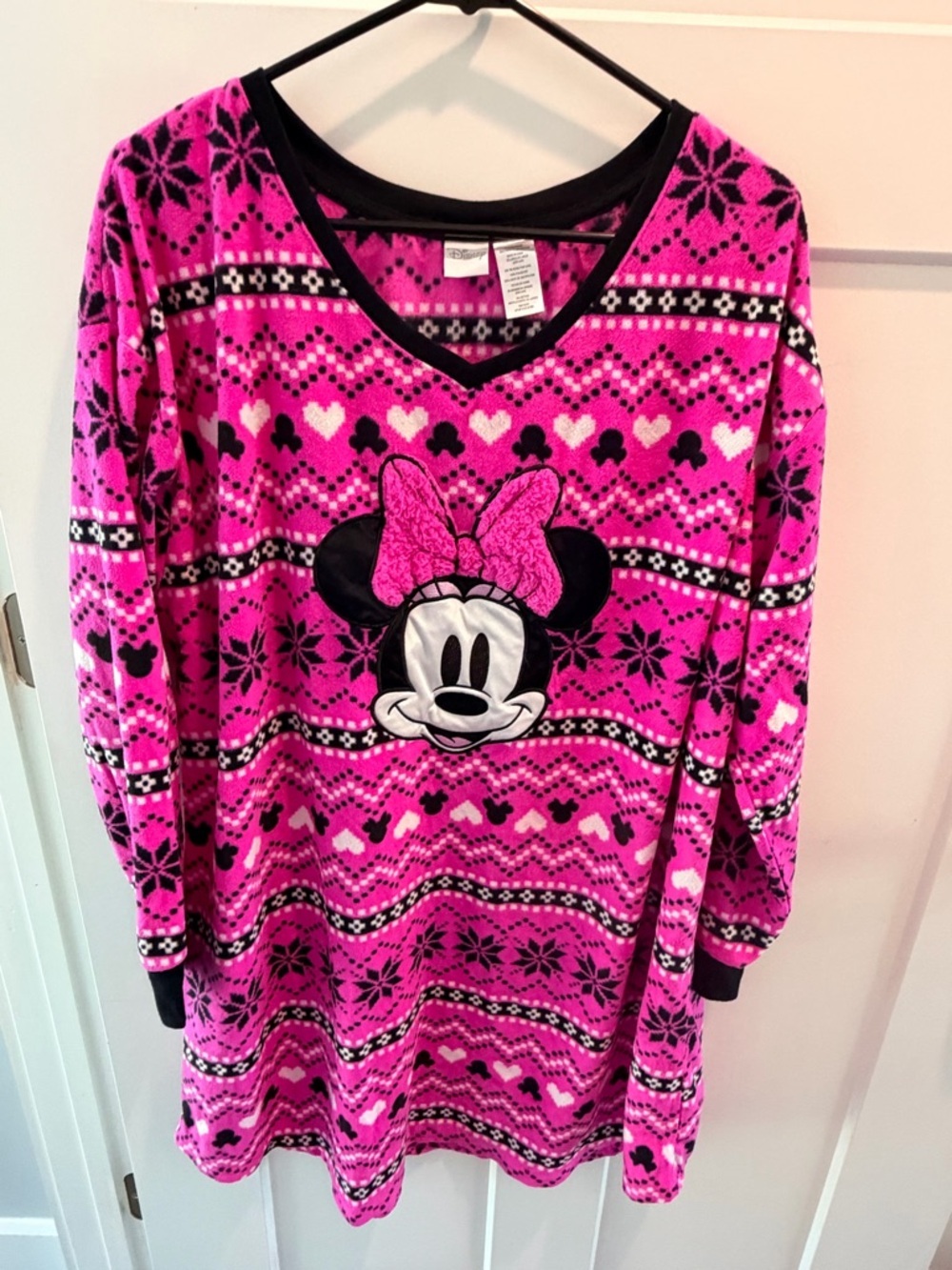 Disney Fair Isle Fleece Pullover Pink Cozy 2X Plus